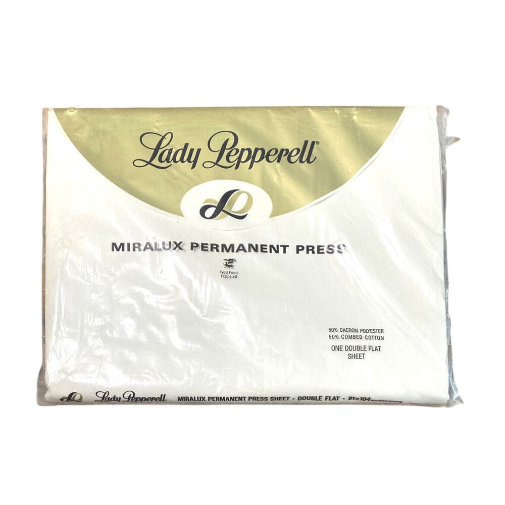 Vintage New Old Stock Lady Pepperell Miralux Permanent Press Double Flat Sheet